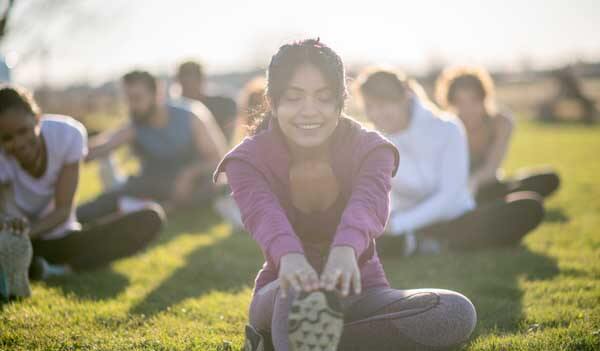 People doing yoga